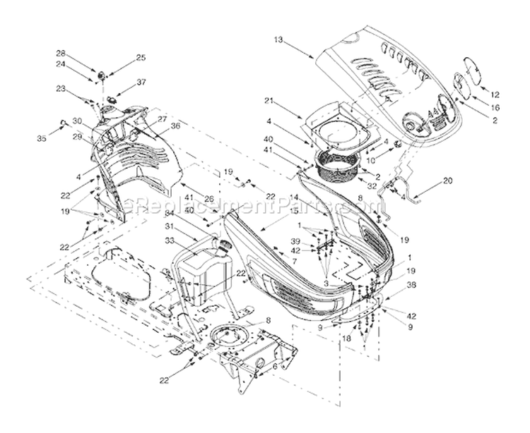 Page F Diagram and Parts List for 13AX604H401 2000 Yard Man Lawn Tractor